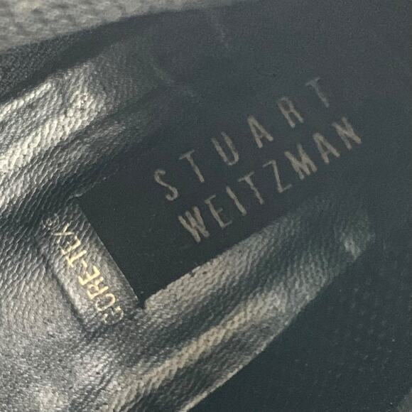 Vintage STUART WEITZMAN black lace up chunky block heel combat boots - Picture 6 of 16